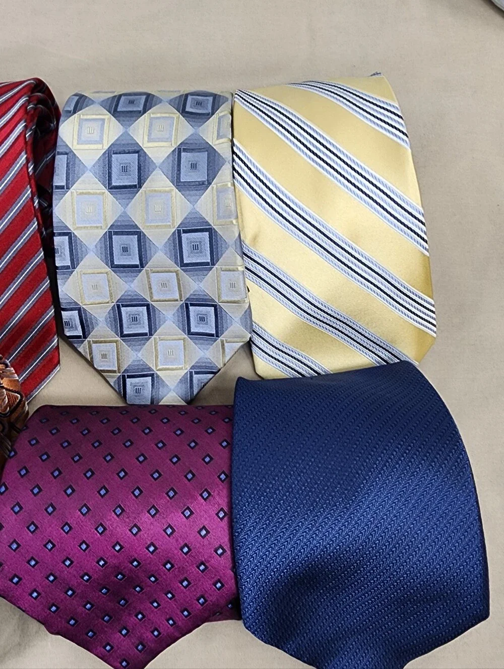 Men’s Silk Neckties Lot Excellent Condition Geoffrey Beene Chaps Jones New York
